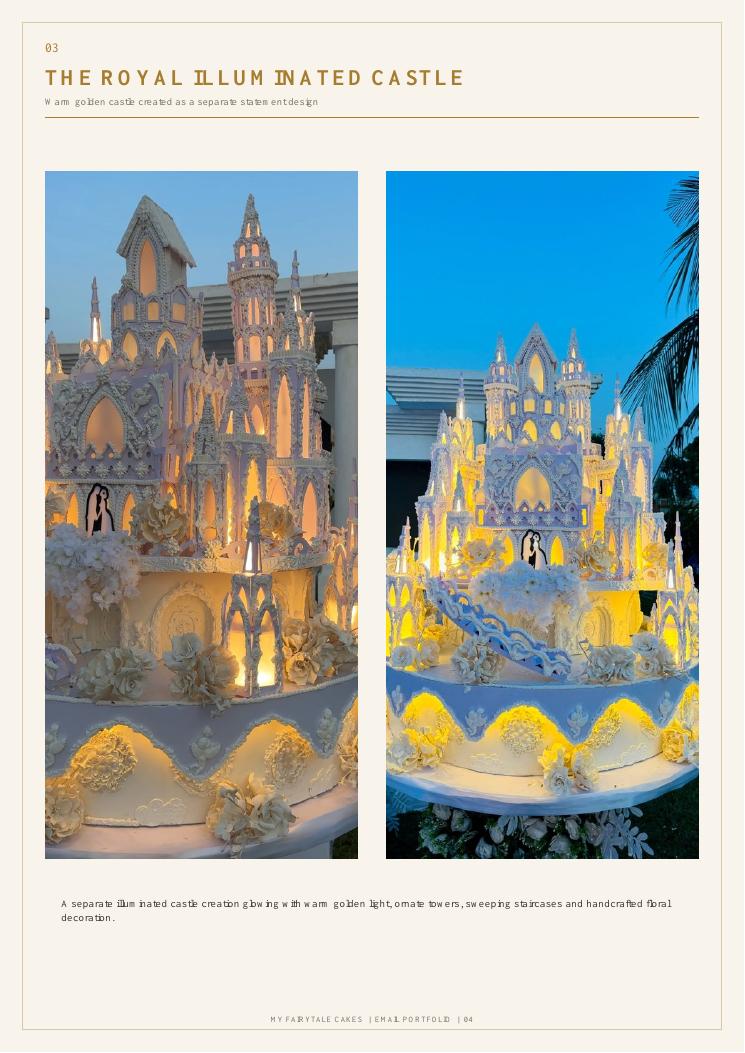 Royal illuminated castle cake