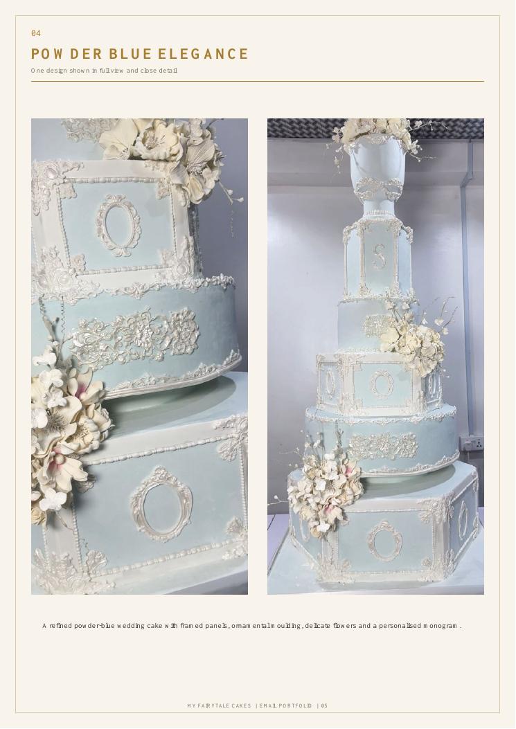 Powder blue wedding cake