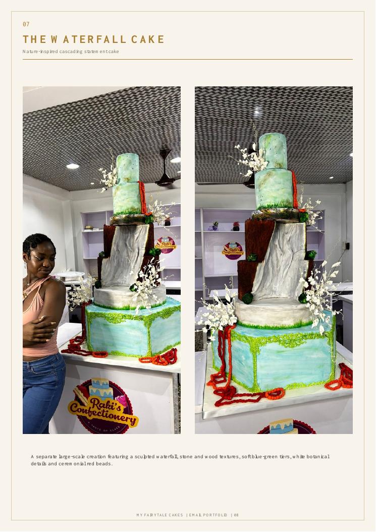 Green waterfall cake
