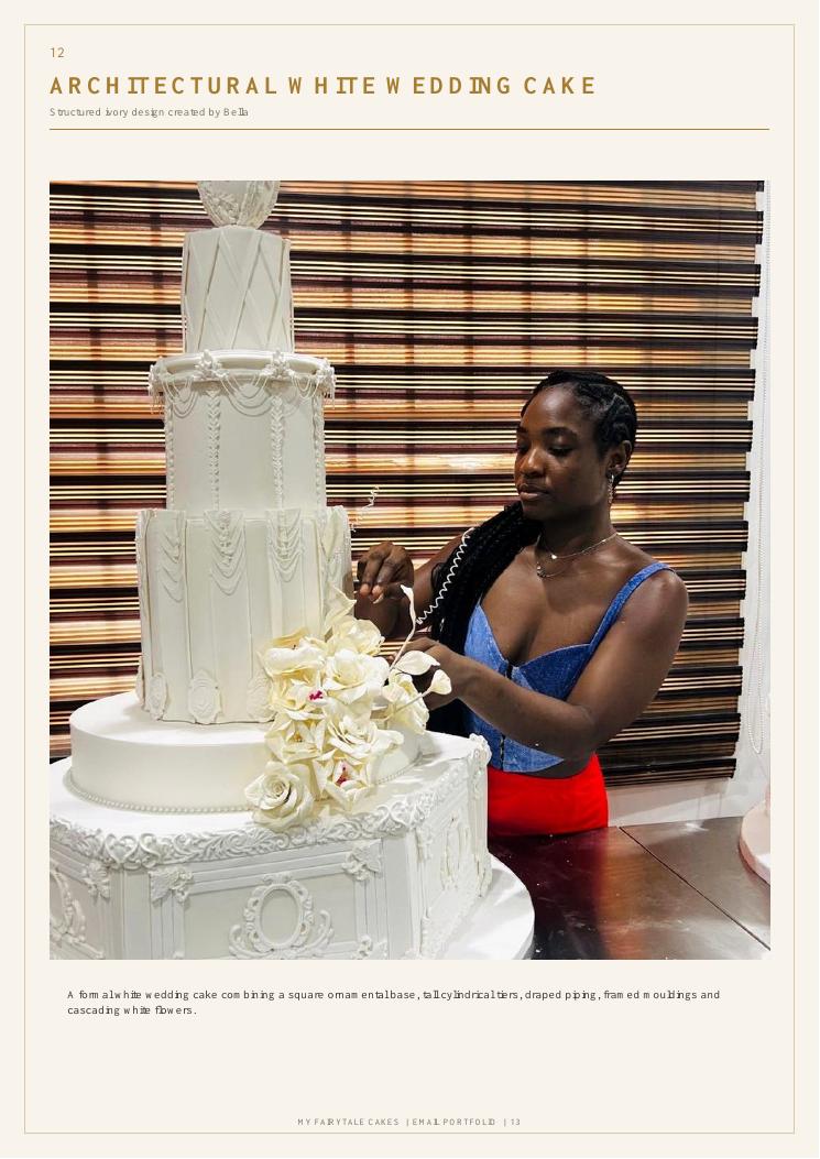 Architectural white wedding cake